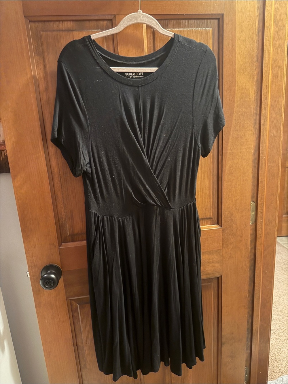 torrid Black Midi Dress with Twist-Front